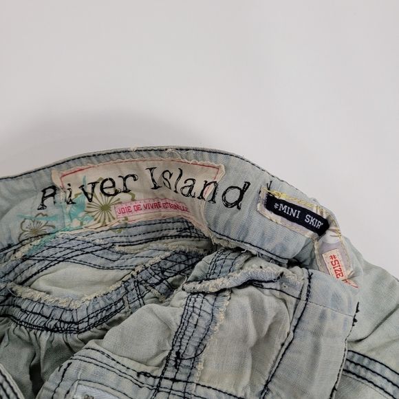 River Island Mini Jean Skirt Sz - Picture 3 of 7